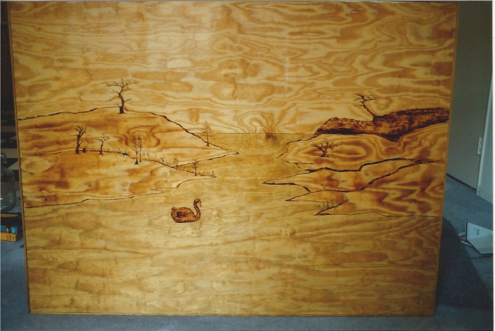 Wood Carving, Woodcarving, Wood Art, Swam Table Wood burning