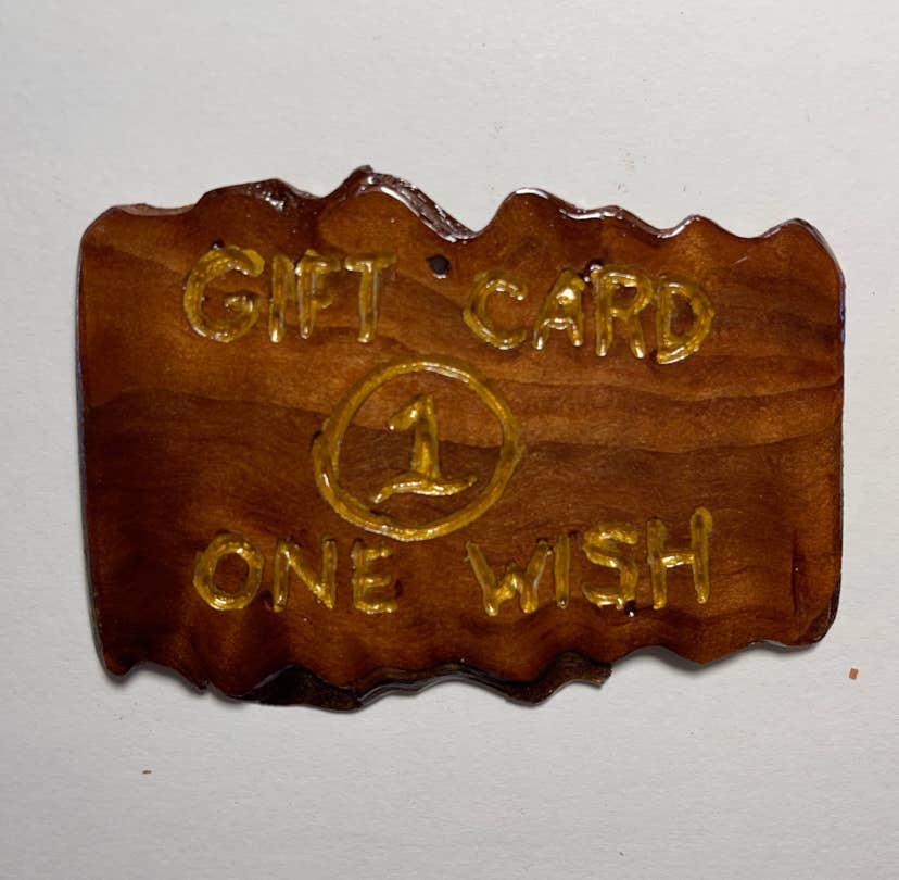 Woodcarving, Pocket Masterpiece, Wooden Gift Card, Handmade, Custom Woodcarving