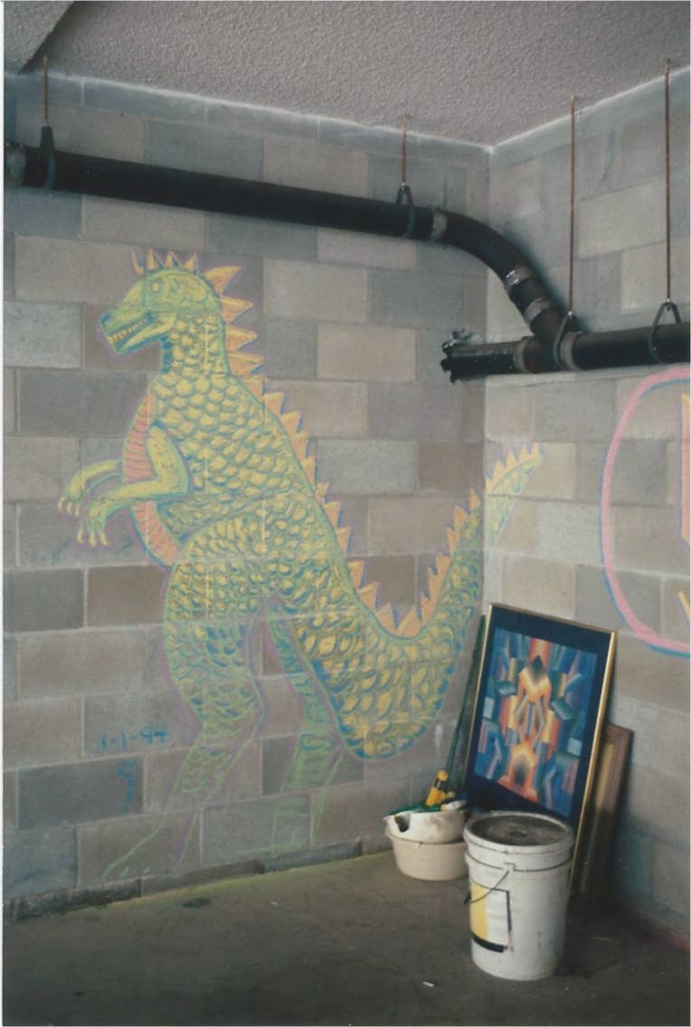 Chalk drawing, Dragon