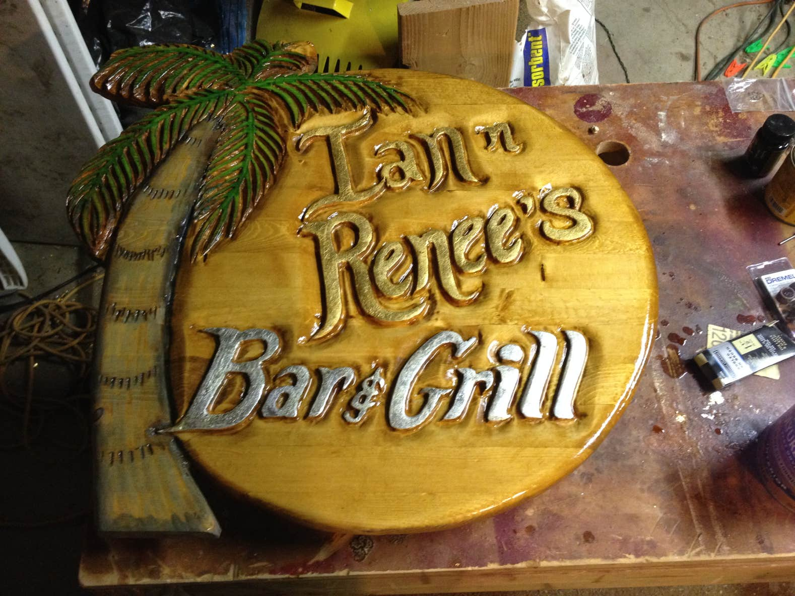 Wood Carving, Woodcarving, Wood Art, Bar & Grill Sign